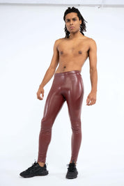 Bordeaux Faux Leather Meggings