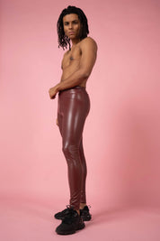 Bordeaux Faux Leather Meggings
