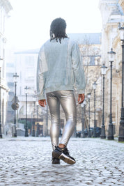 Man wearing Oslo Faux Leather Leggings in casual style