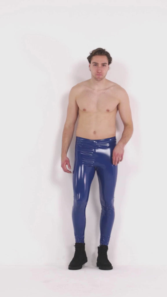 Billy Blue Vinyl Meggings - Kapow Meggings