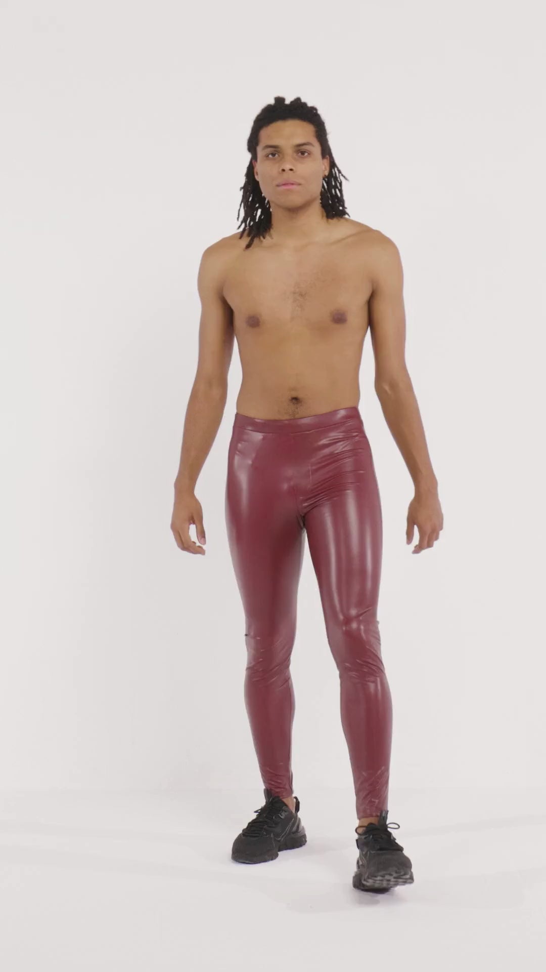 Bordeaux Faux Leather Meggings