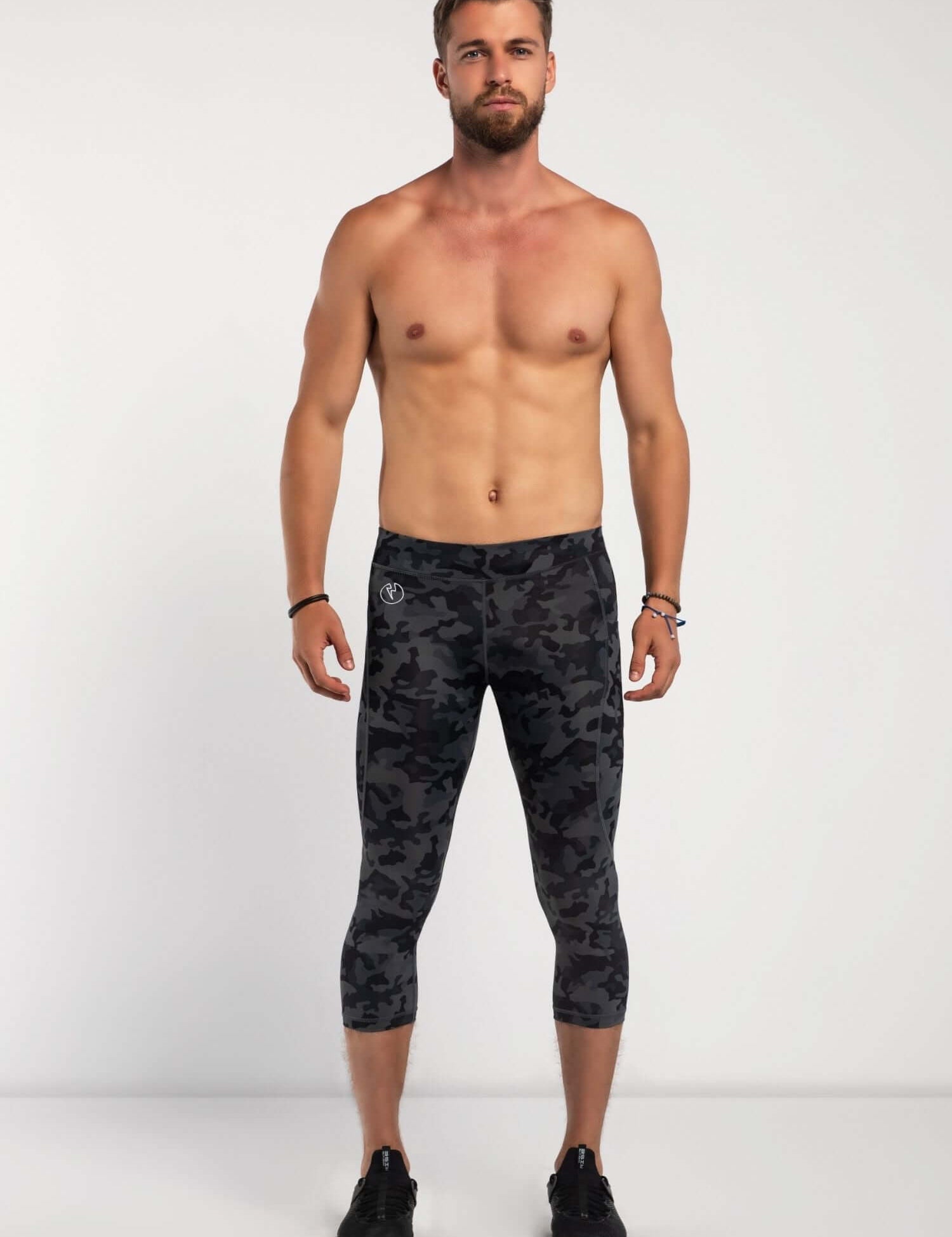 HULG Leggings da Uomo, A 3/4, A Compressione, per Corsa, Palestra, Allenamento, Capri,Leggings da Basket (Black,M HULG Leggings da Uomo, A 3/4, A Compressione, per Corsa, Palestra, Allenamento, Capri,Leggings da Basket (Black,M